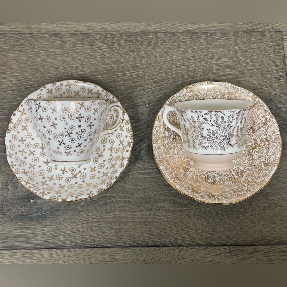 Vintage Collectible Gold Decoration Teacup & Saucer  Made in England